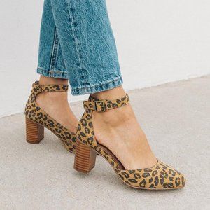 Soludos Heels Gemma Leopard Print Pumps